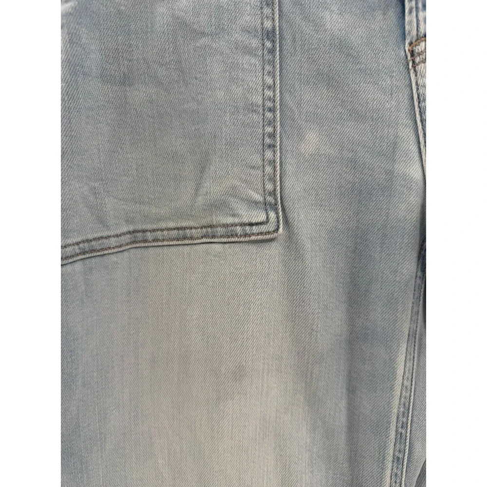American Eagle Super High Rise Baggy Wide Leg Jeans Women 00 Light Wash Utility* - Picture 2 of 16
